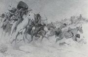 William Herbert Dunton The Custer Fight oil painting on canvas